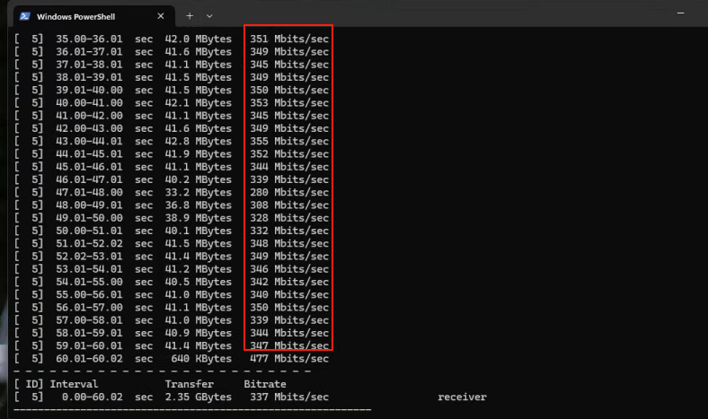 iPerf3 网络测试工具